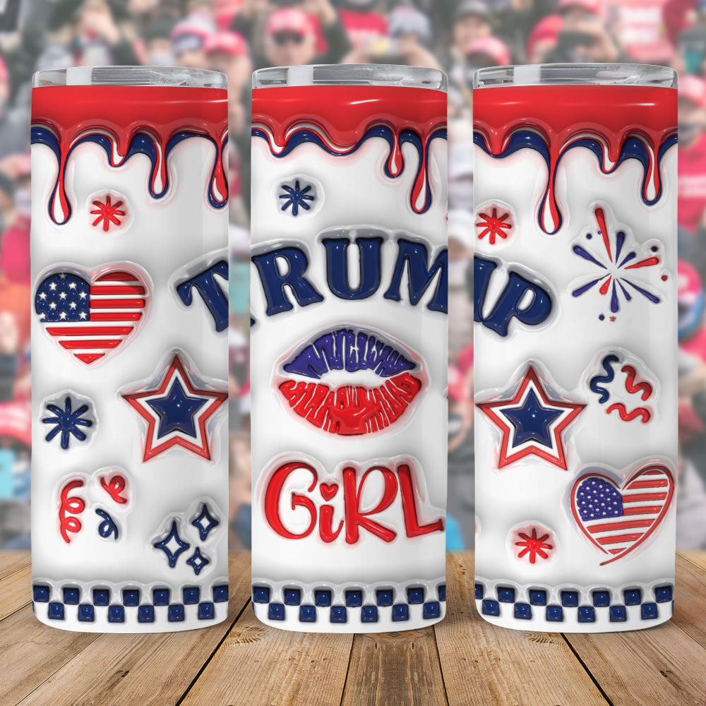 Trump Girl 3D Inflated Effect Printed Skinny Tumbler HO82 63300