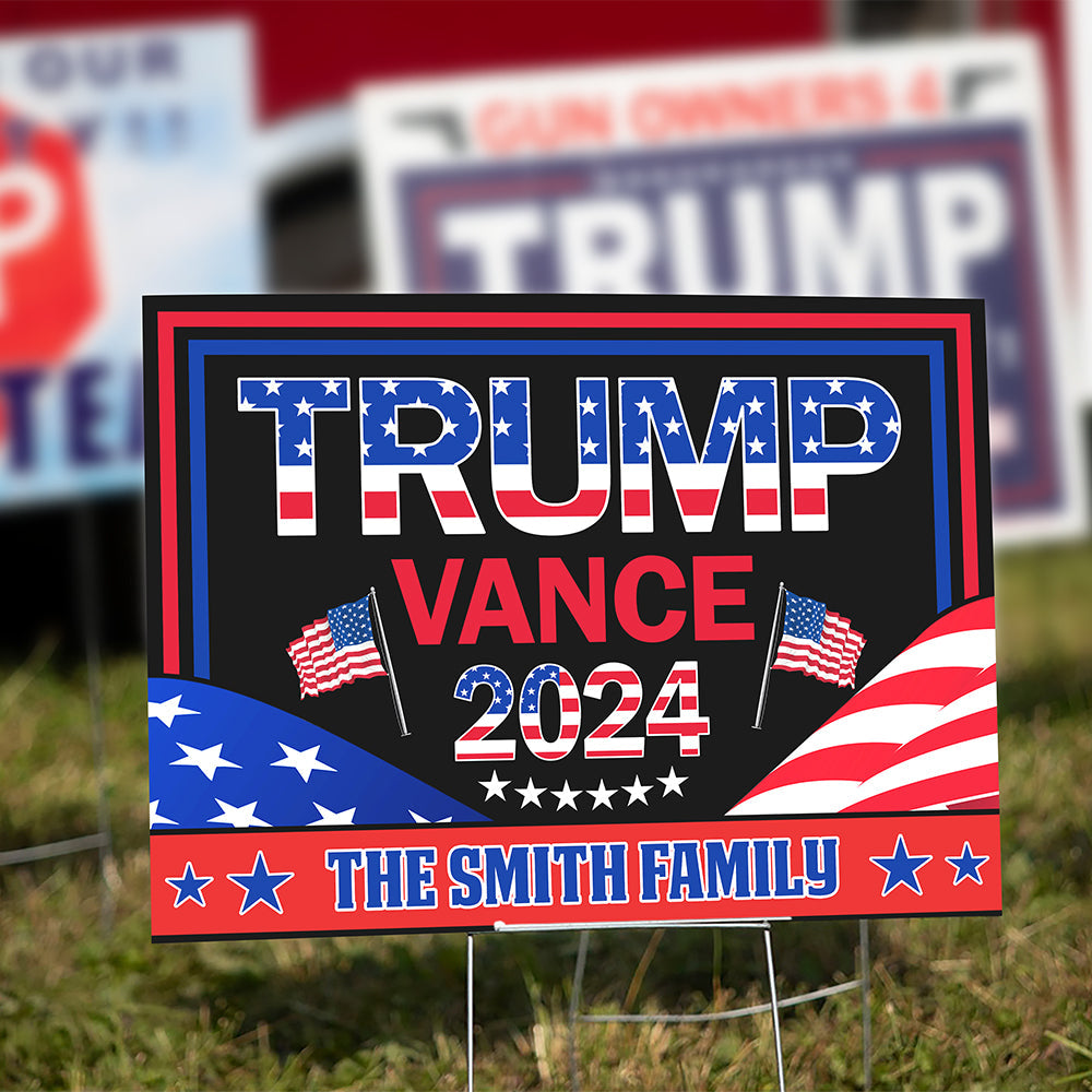 Personalized Family Name Trump Vance 2024 Yard Sign HO82 63238