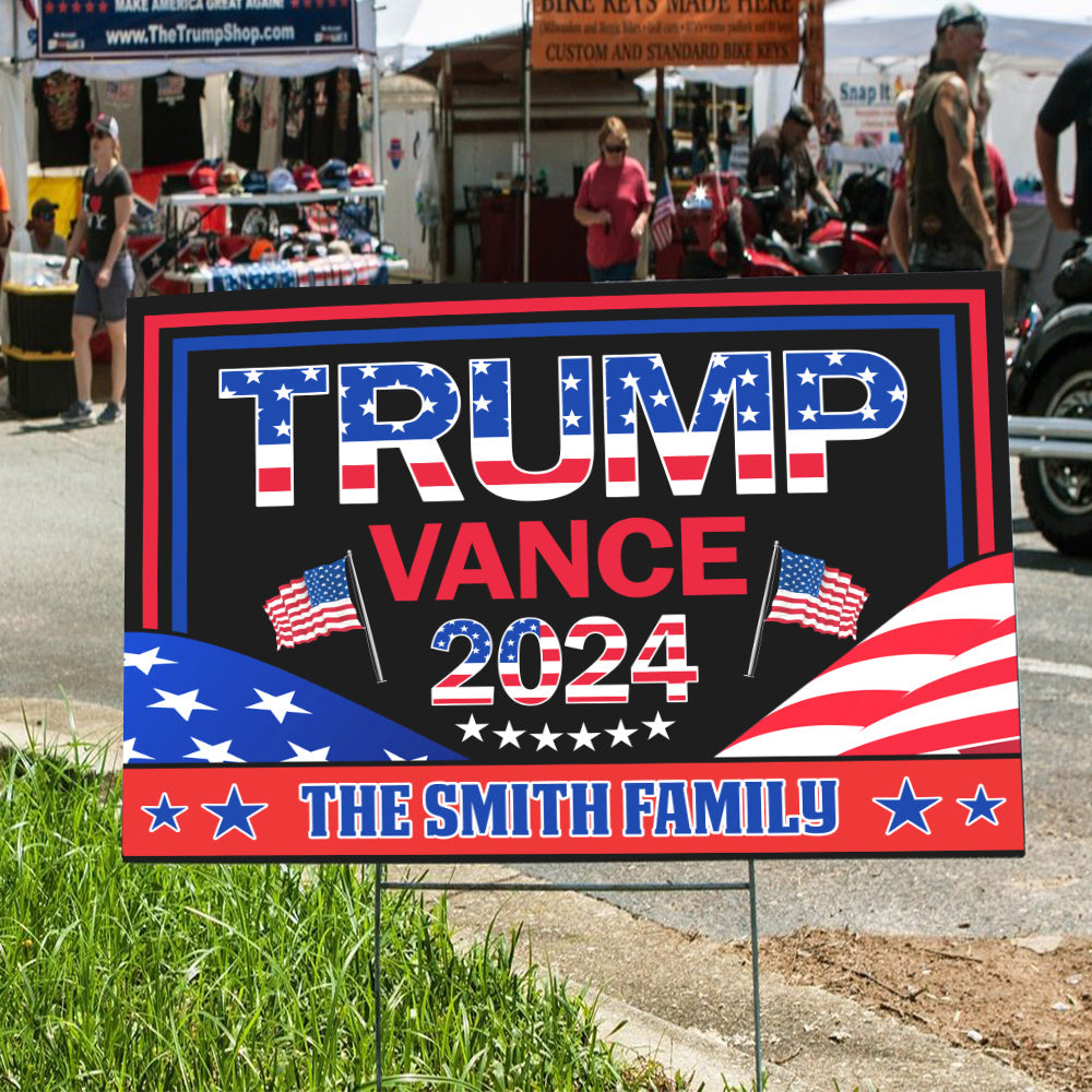 Personalized Family Name Trump Vance 2024 Yard Sign HO82 63238