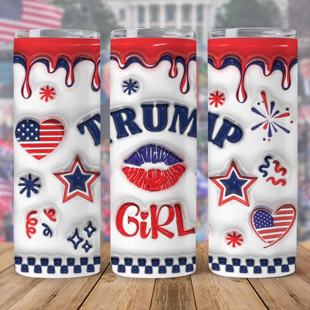 Trump Girl 3D Inflated Effect Printed Skinny Tumbler HO82 63300